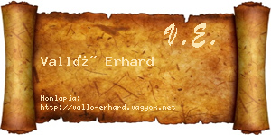 Valló Erhard névjegykártya